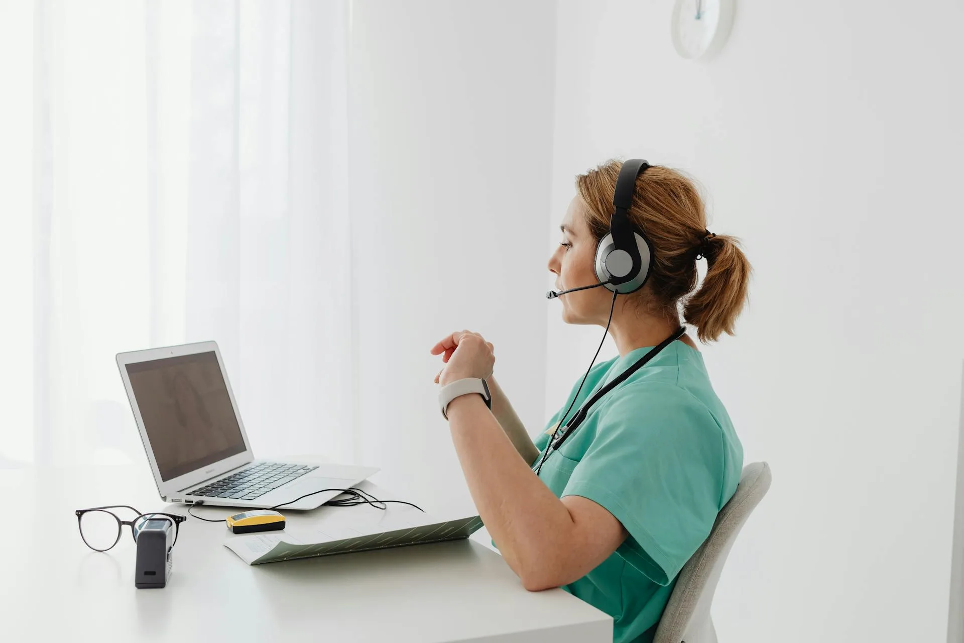 A Medisense Female Doctor Having a Video Call providing Allied health care services from Australia