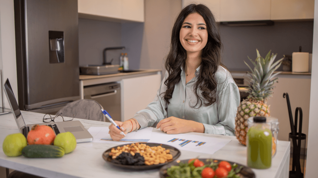 Female Dietician Preparing Healthy Meals Plan