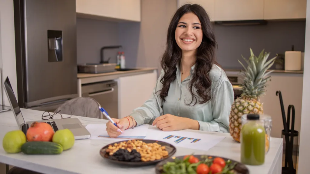Female Dietician Preparing Healthy Meals Plan