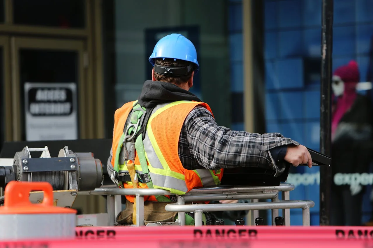 Man Wearing Hard Hat Standing, will ask worker compensation after accident with the help of Medisense in Australia